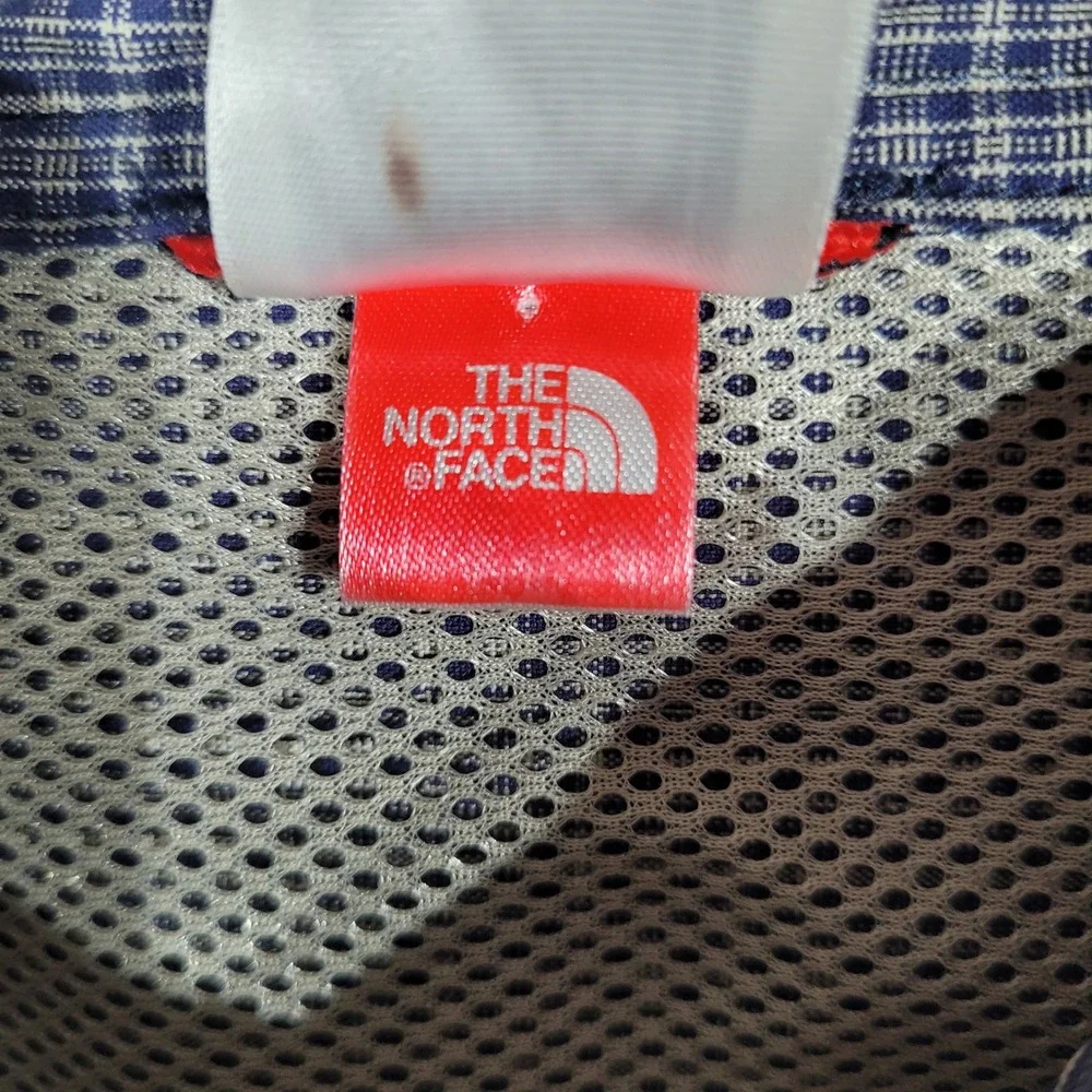Vintage The North Face Button Shirt Mens L Blue Plaid Long Sleeve Hiking Modal